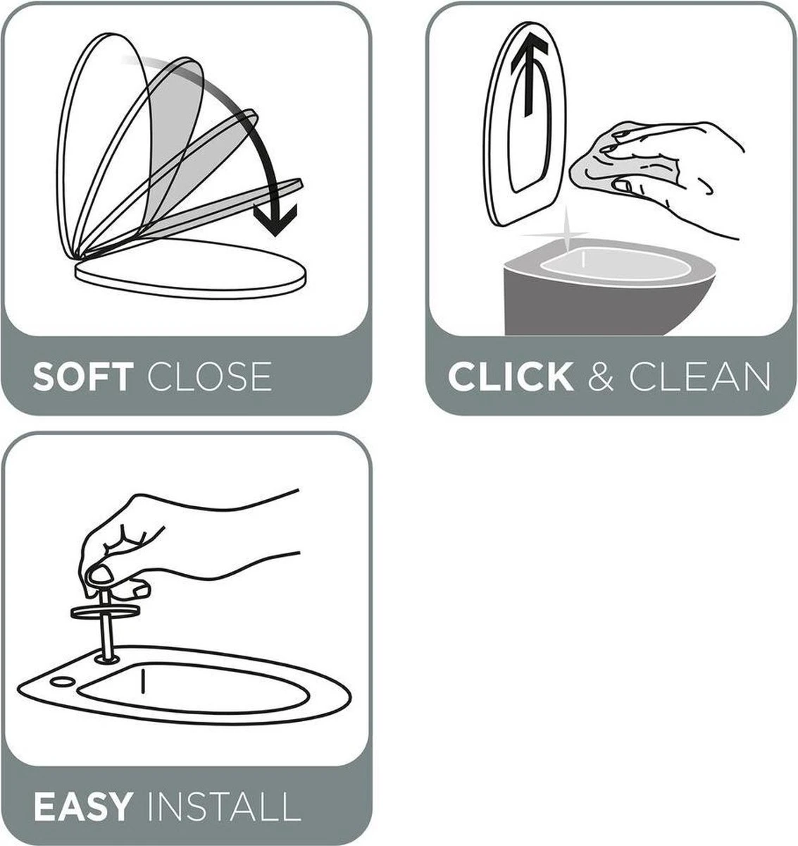 Tiger Blade - Toiletbril - WC Bril - Duroplast - Wit - Afbeelding 5