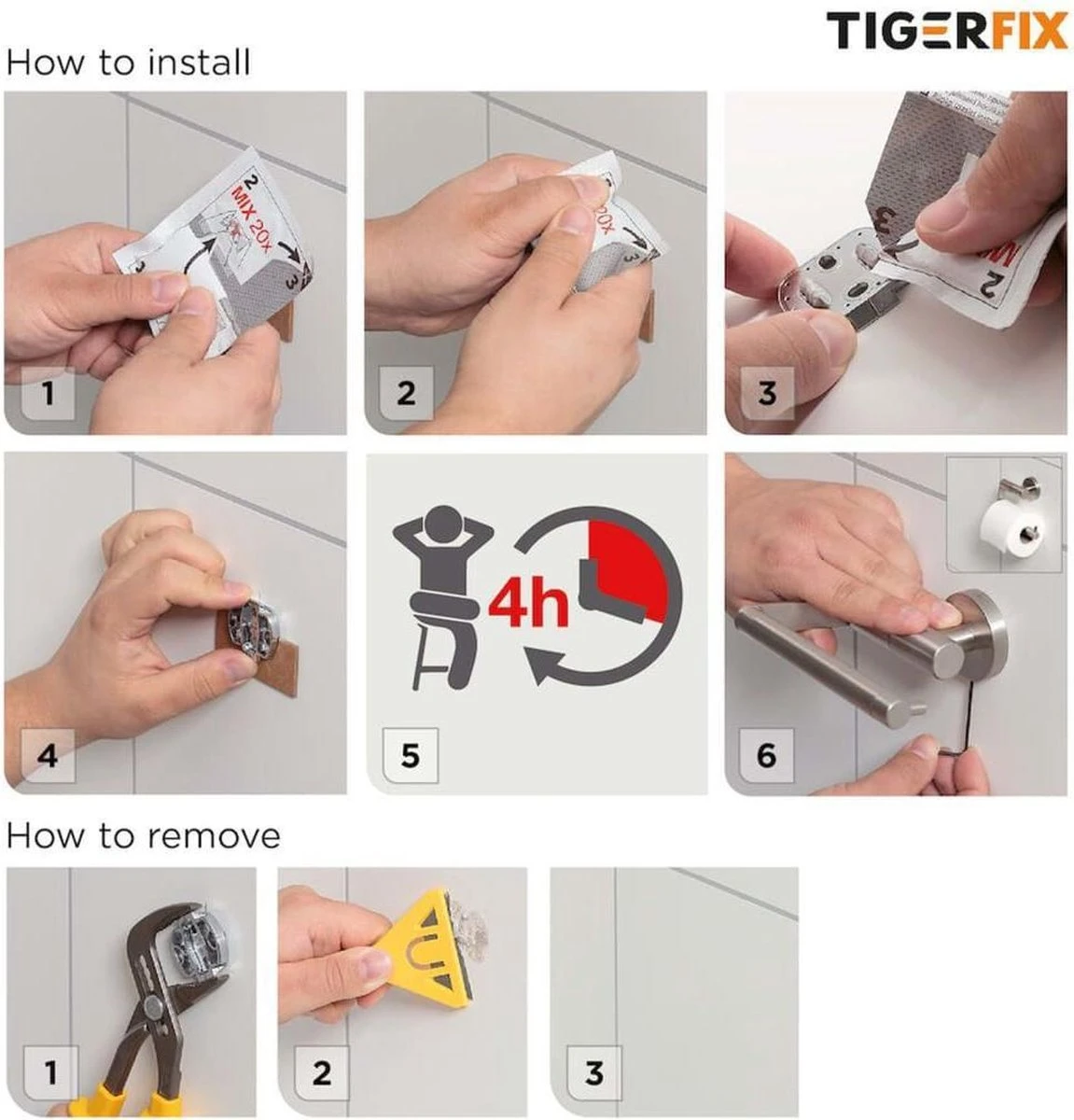Tiger TigerFix Type 1 - Tiger Accessoires Monteren Zónder Boren - Afbeelding 3