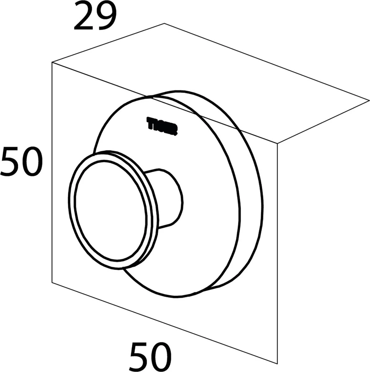 Tiger Urban - Handdoekhaak - 2 Stuks - Zwart - ø 5 Cm - Inclusief 4 Decorringen - Zelfklevend - Afbeelding 2