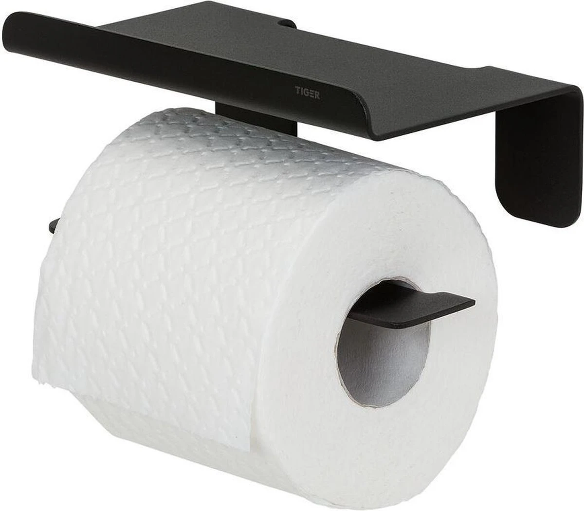 Tiger Colar - Toiletrolhouder Met Planchet - Zwart