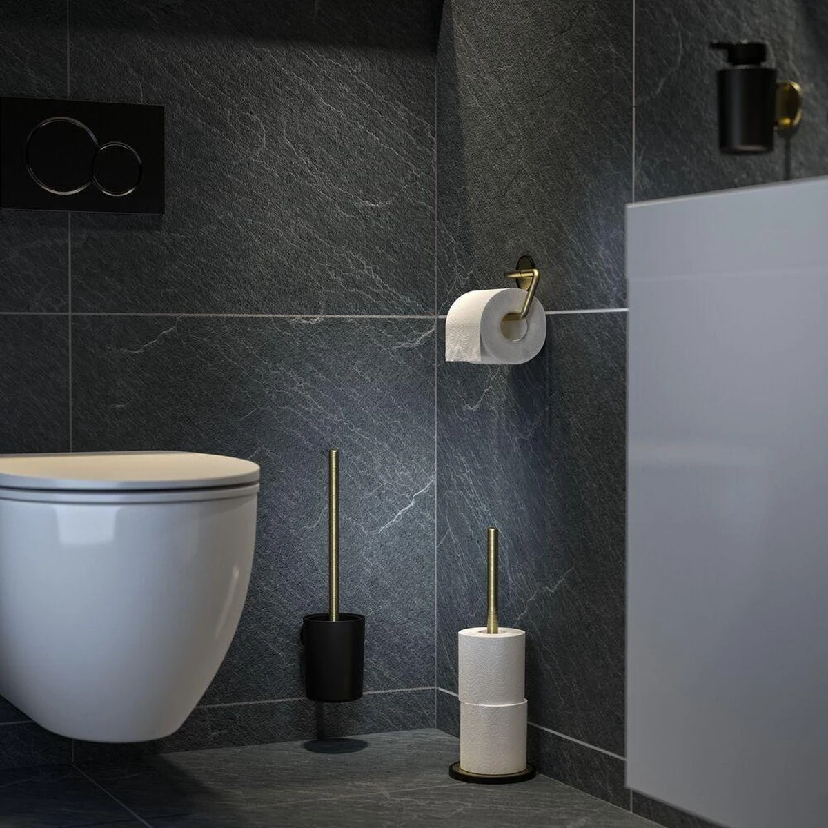 Tiger Tune - Toiletborstel Met Houder - Messing Geborsteld / Zwart - Afbeelding 9