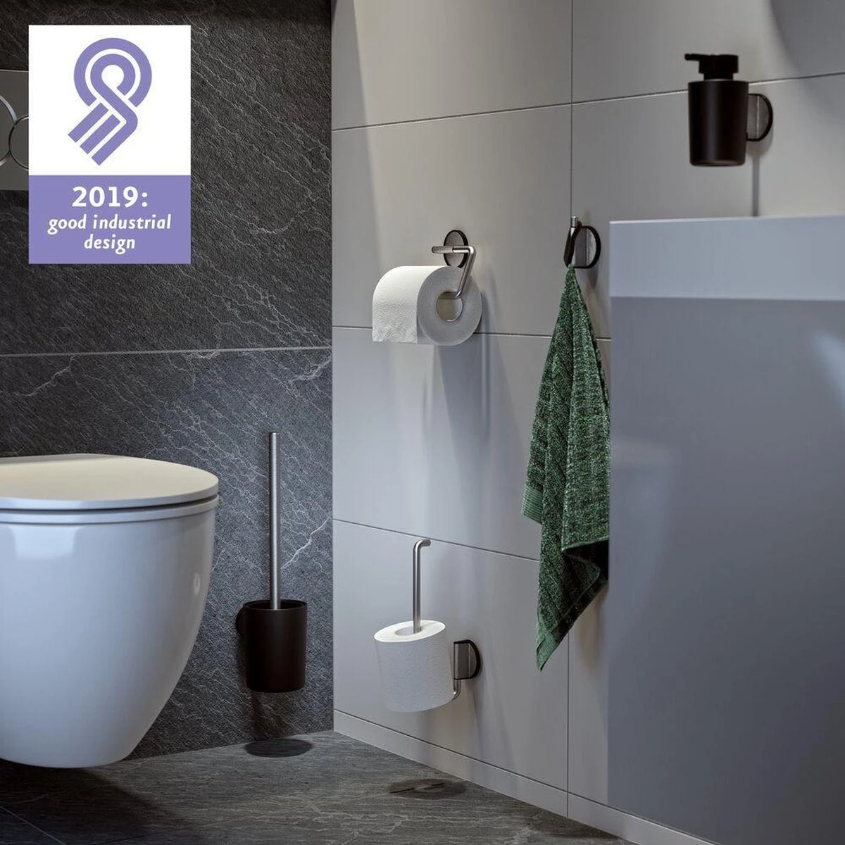 Tiger Tune - Toiletborstel Met Houder - RVS Geborsteld / Zwart - Afbeelding 7