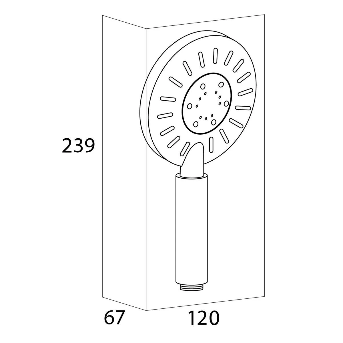 Tiger Tyne Doucheset - Regendouche Ø 22,5 Cm - Handdouche Ø 12 Cm - 3 Standen - Mat Zwart - Afbeelding 2