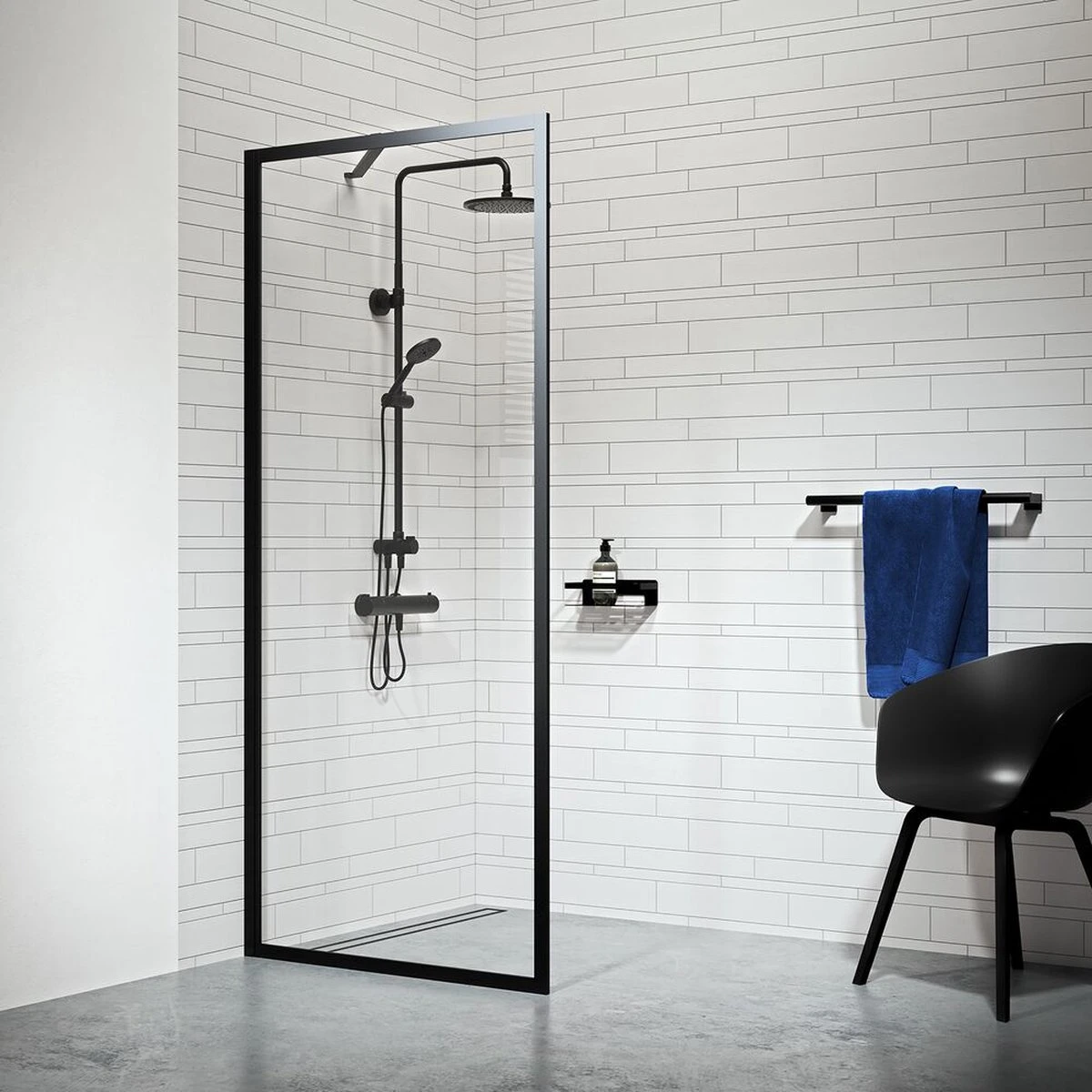 Tiger Tyne Doucheset - Regendouche Ø 22,5 Cm - Handdouche Ø 12 Cm - 3 Standen - Mat Zwart - Afbeelding 4