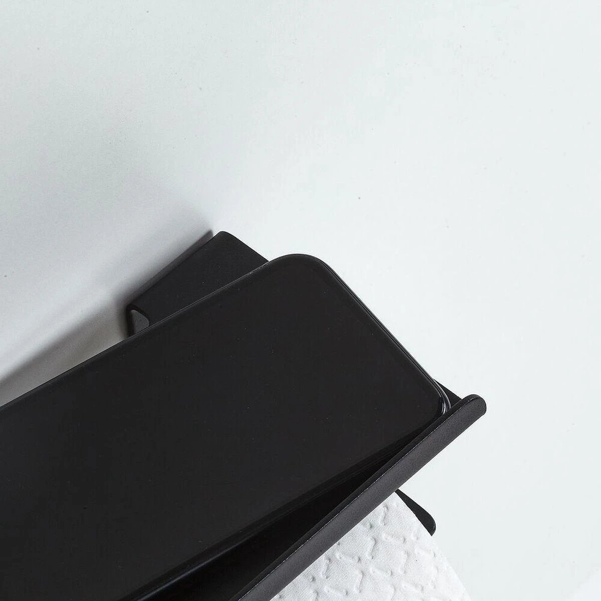 Tiger Colar - Toiletrolhouder Met Planchet - Zwart - Afbeelding 9