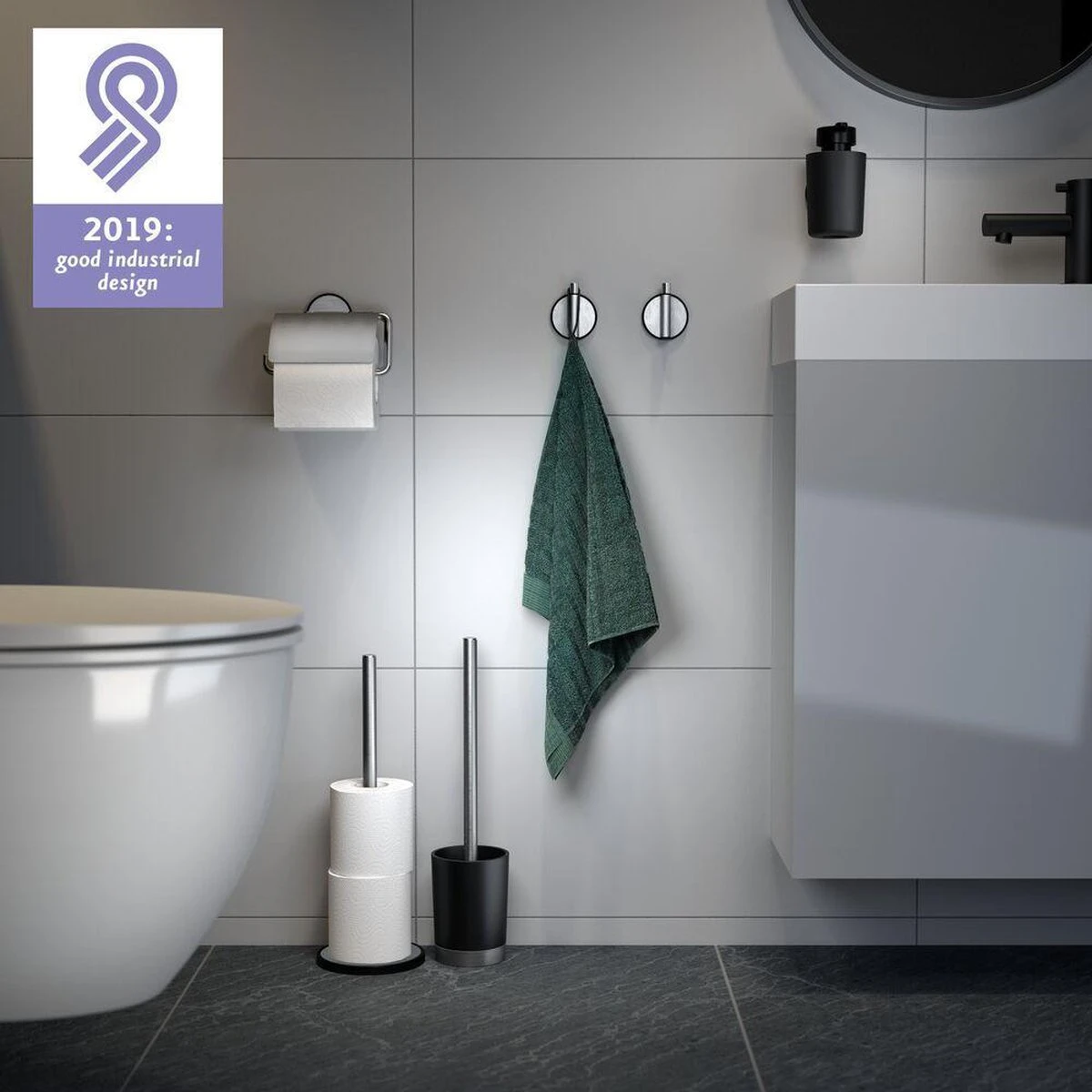 Tiger Tune - Zeepdispenser - RVS Geborsteld / Zwart - Afbeelding 4