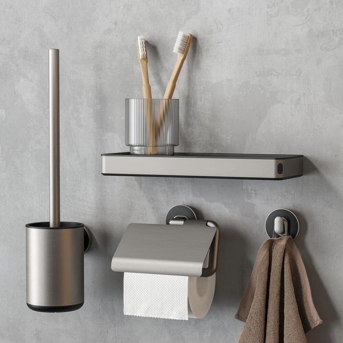 Tiger Cooper - Toiletborstel Met Houder - RVS Geborsteld / Zwart - Afbeelding 6