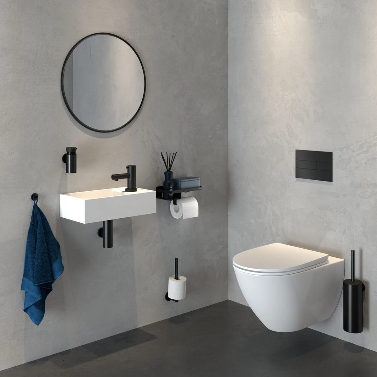 Tiger Caddy - Toiletrolhouder Met Planchet 24 Cm - Zwart - Afbeelding 6