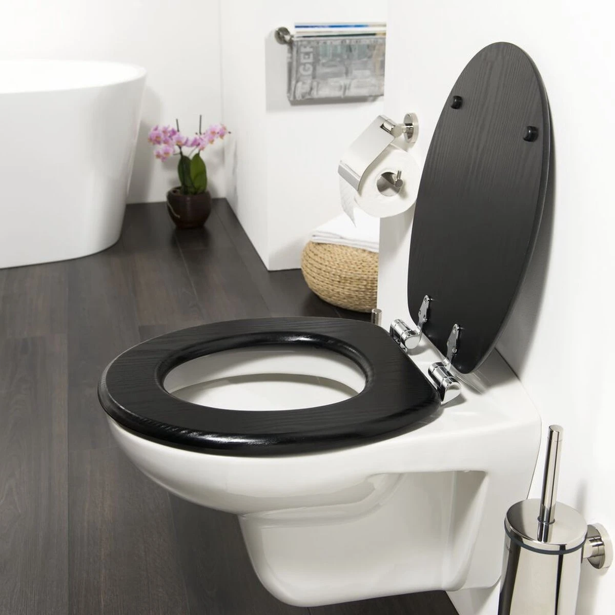 Tiger Blackwash - Toiletbril - WC Bril - MDF - Zwart - Afbeelding 9