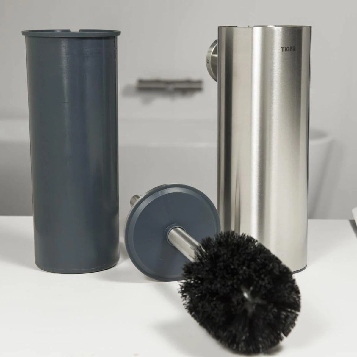 Tiger Boston Toiletborstel Met Houder - RVS Geborsteld - Afbeelding 4