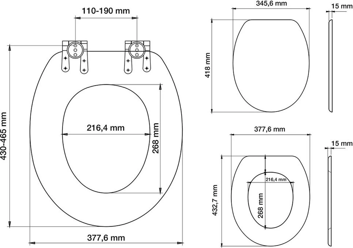 Tiger Douglas - Toiletbril - MDF - Walnoot - Afbeelding 3