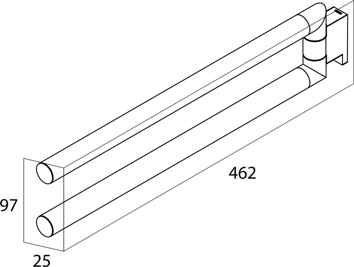 Tiger Bold - Handdoekrek 2-armig - 46,2 Cm - Zwart - Afbeelding 2