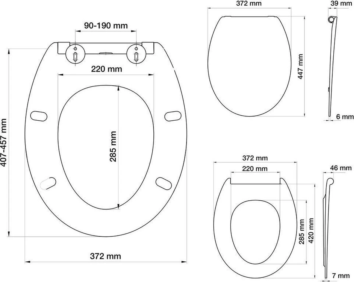 Tiger Blade - Toiletbril - WC Bril - Duroplast - Wit - Afbeelding 3