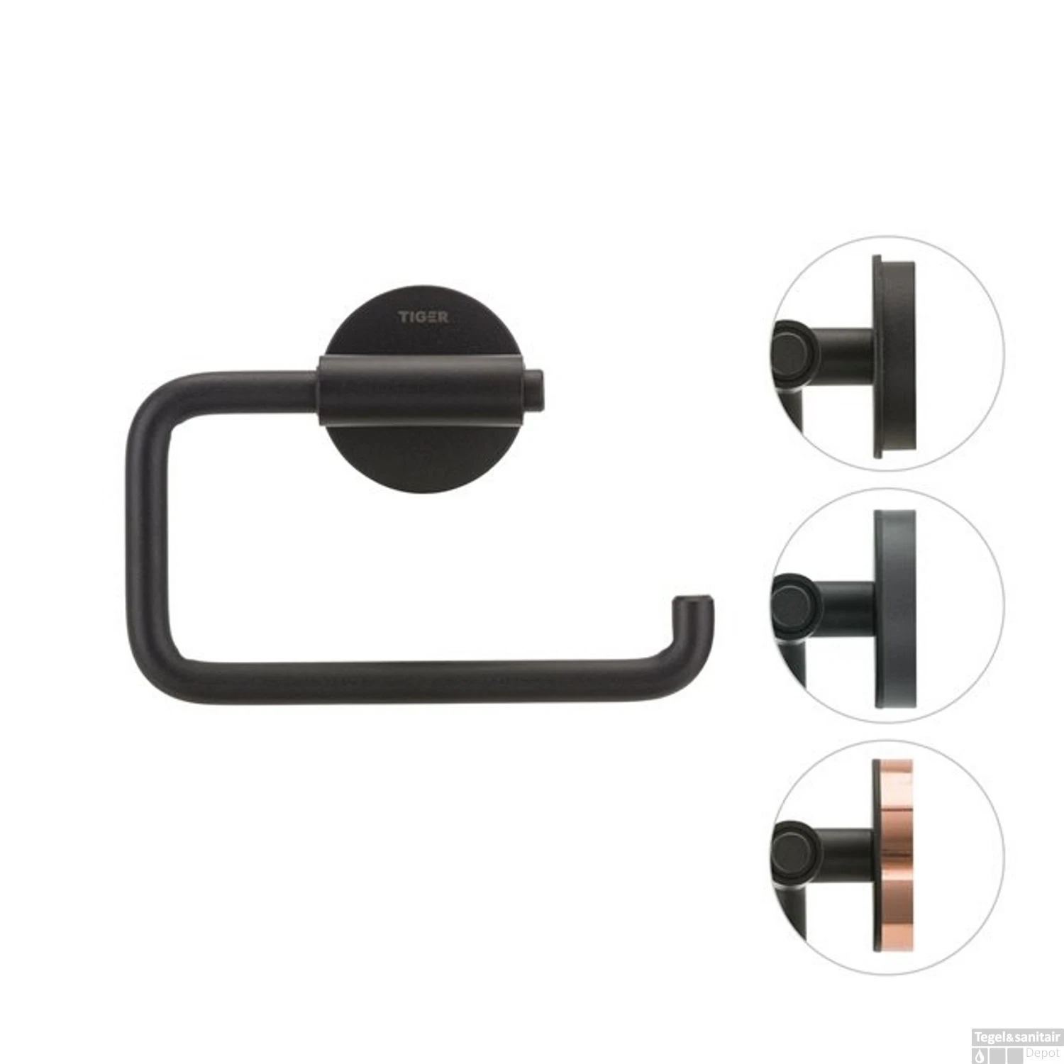 Toiletrolhouder Tiger Urban Zonder Klep Mat Zwart - Afbeelding 8