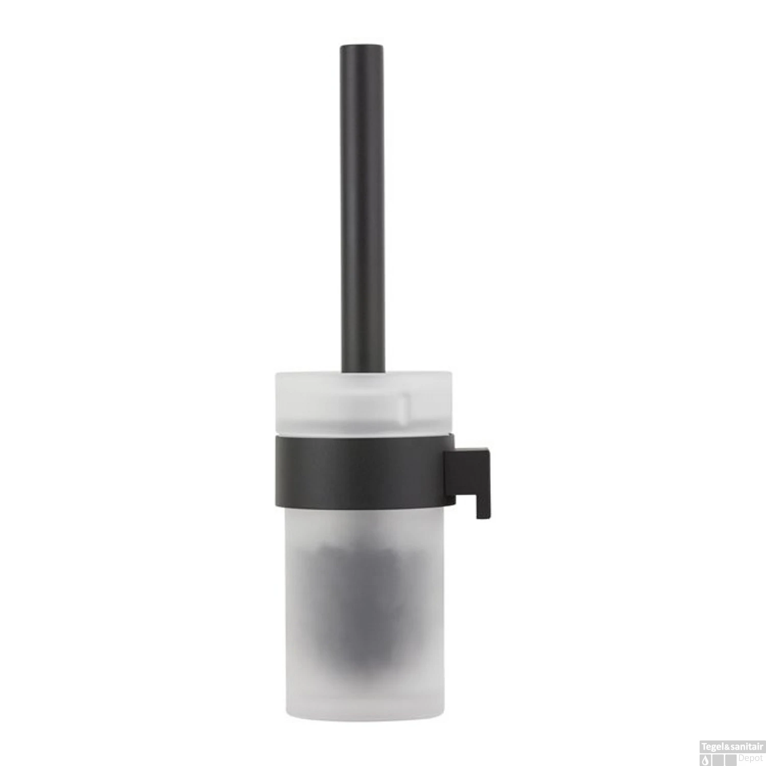Toiletborstelhouder Tiger Bold Muur Glas/Mat Zwart 33.9 Cm - Afbeelding 2