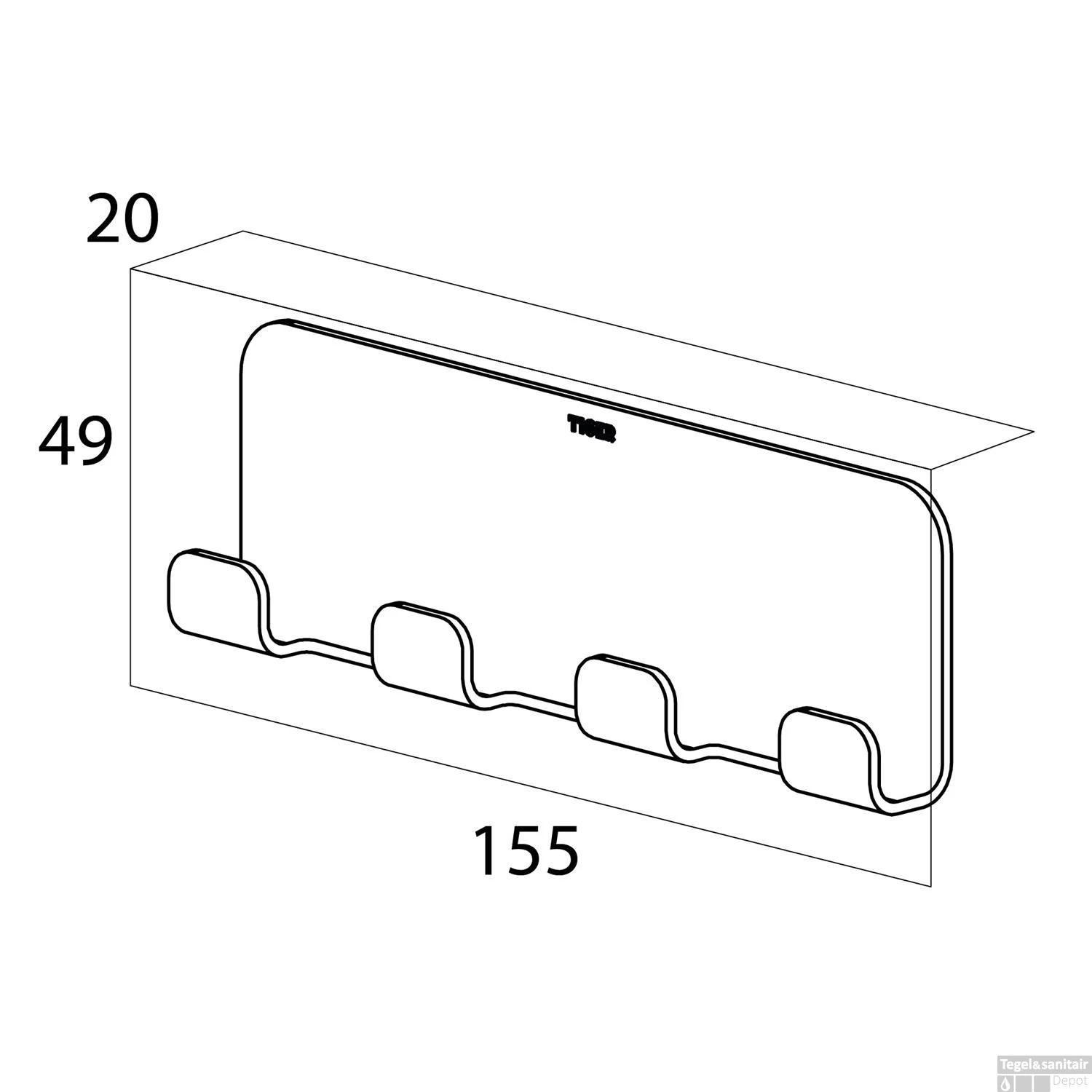 MultiHaak Tiger Colar Geborsteld RVS - Afbeelding 6