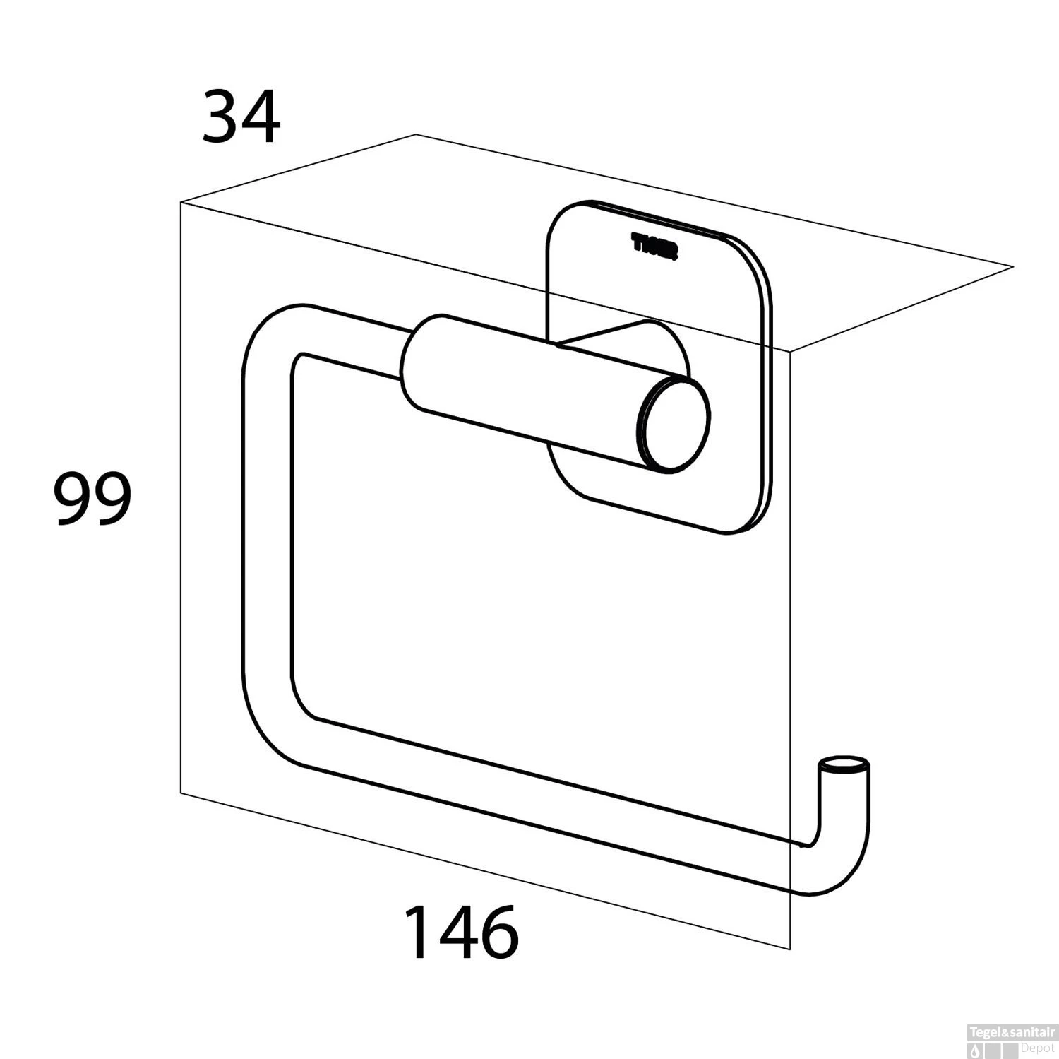 Toiletrolhouder Tiger Colar Gepolijst RVS - Afbeelding 7