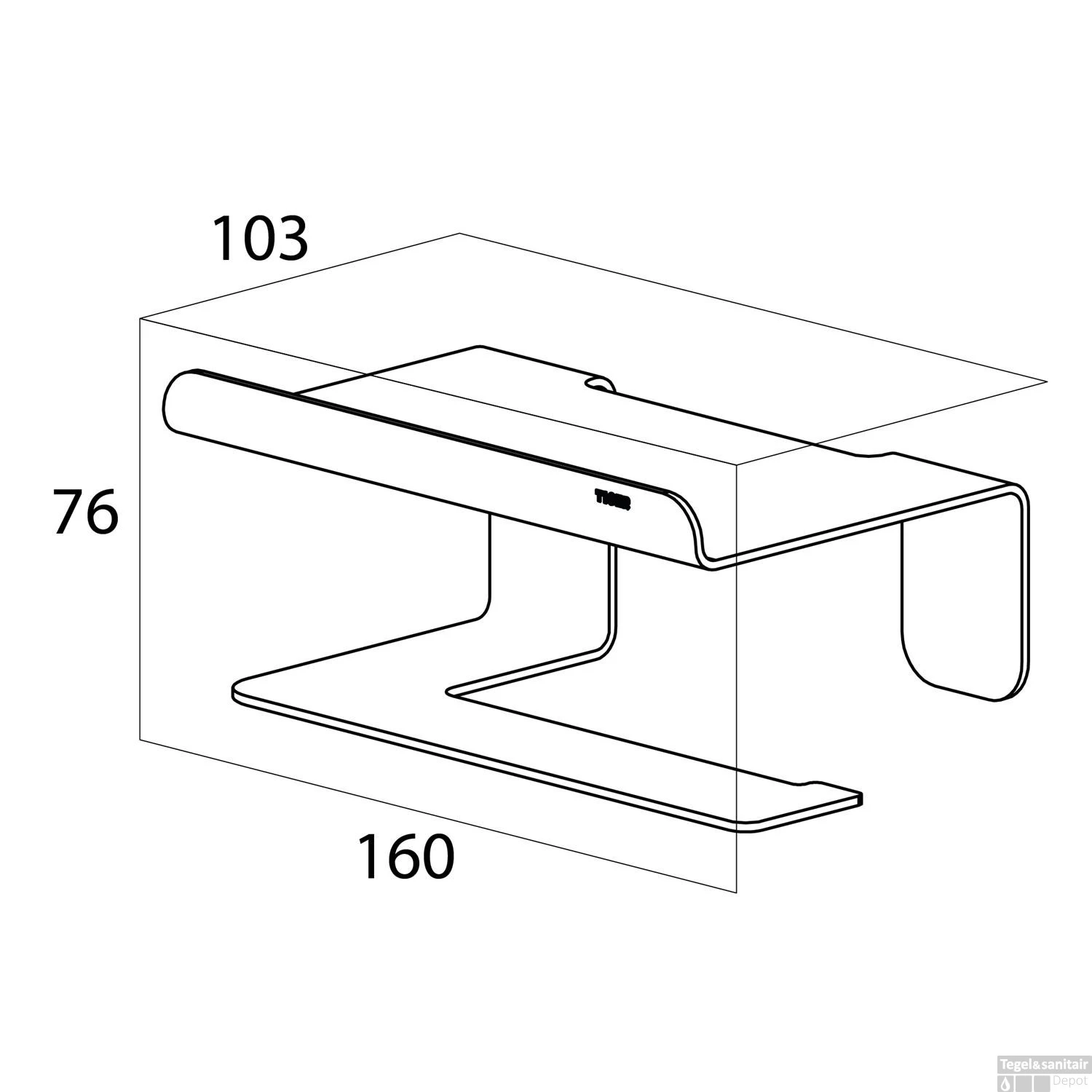 Toiletrolhouder Met Plateau Tiger Colar Gepolijst RVS - Afbeelding 8