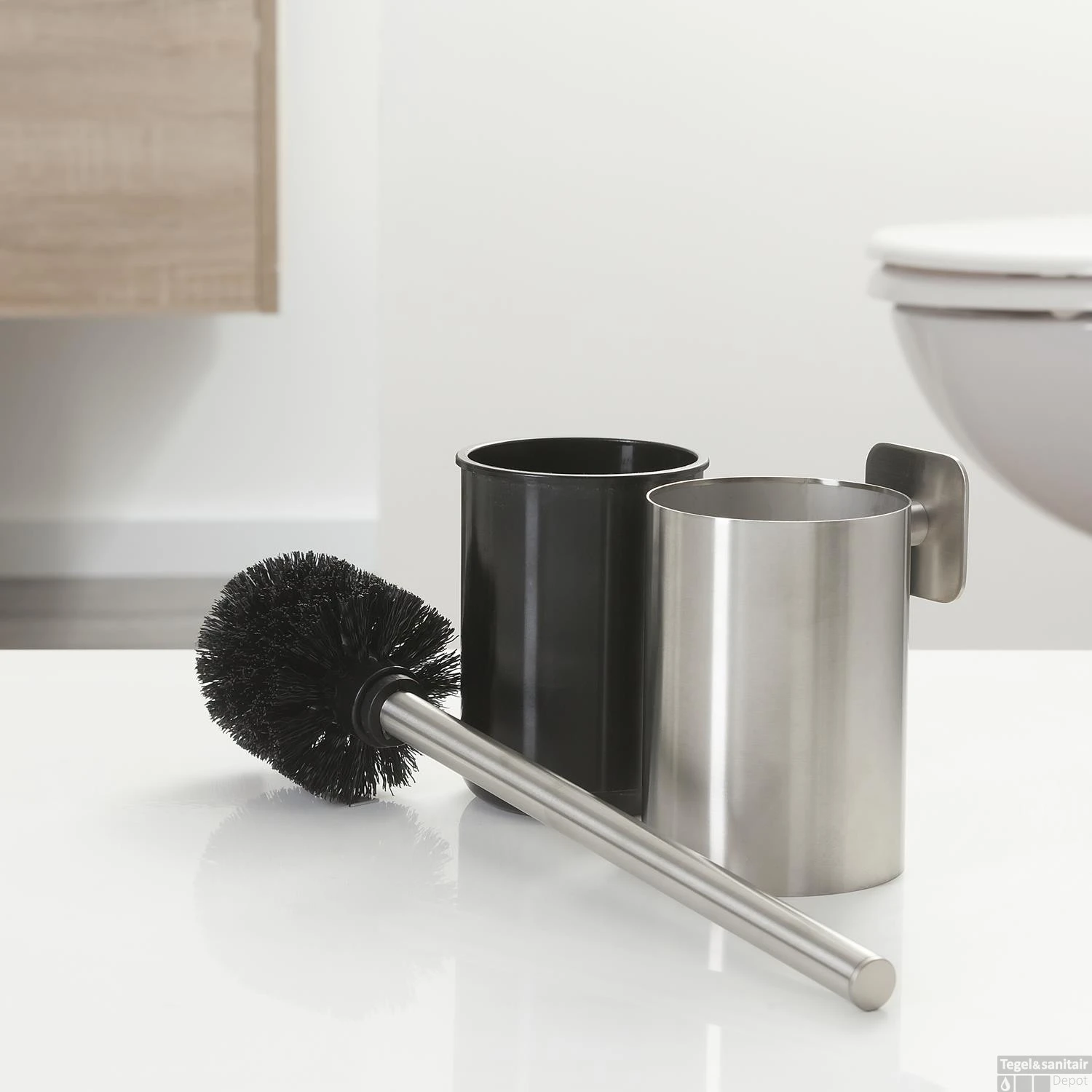 Toiletborstel Met Houder Tiger Colar Geborsteld RVS - Afbeelding 2