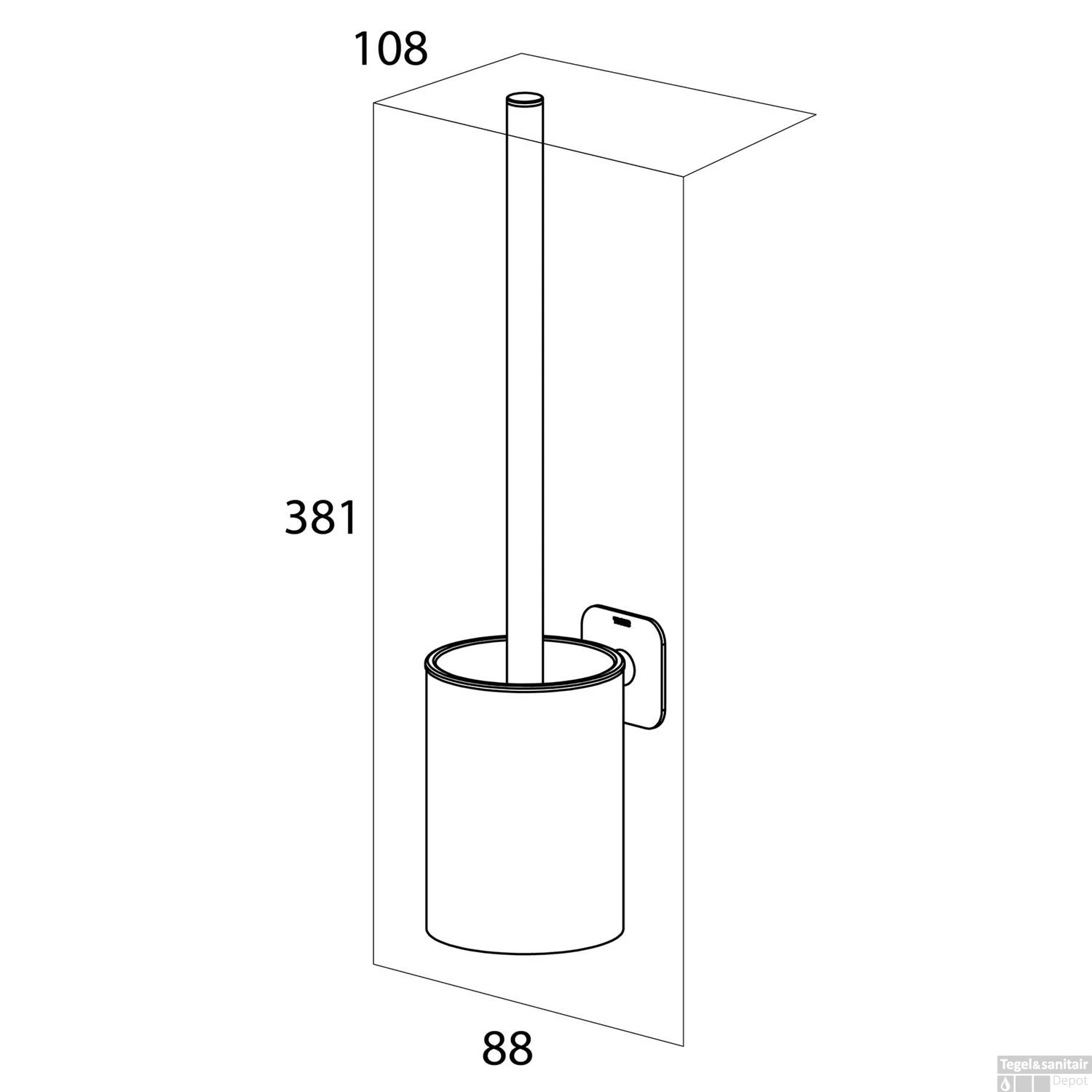 Toiletborstel Met Houder Tiger Colar Geborsteld RVS - Afbeelding 6