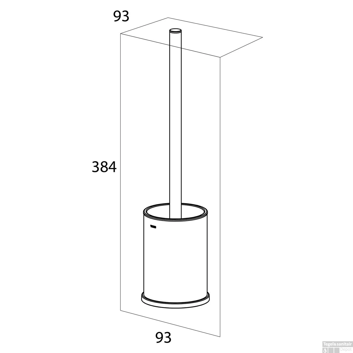 Vrijstaande Toiletborstel Met Houder Tiger Colar RVS Geborsteld - Afbeelding 5