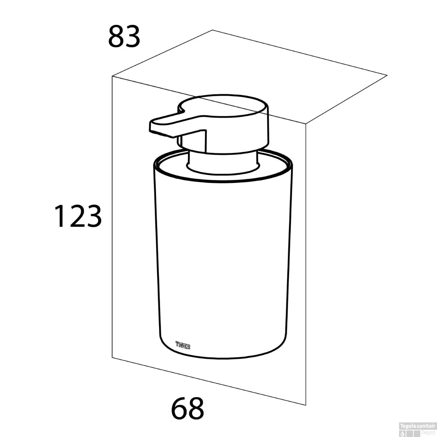 Vrijstaande Zeepdispencer Tiger Urban Mat Zwart - Afbeelding 3
