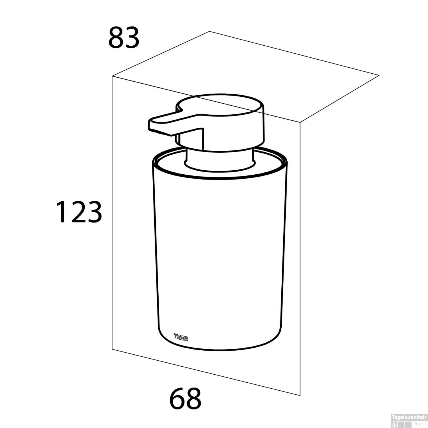 Vrijstaande Zeepdispencer Tiger Urban Mat Wit - Afbeelding 4