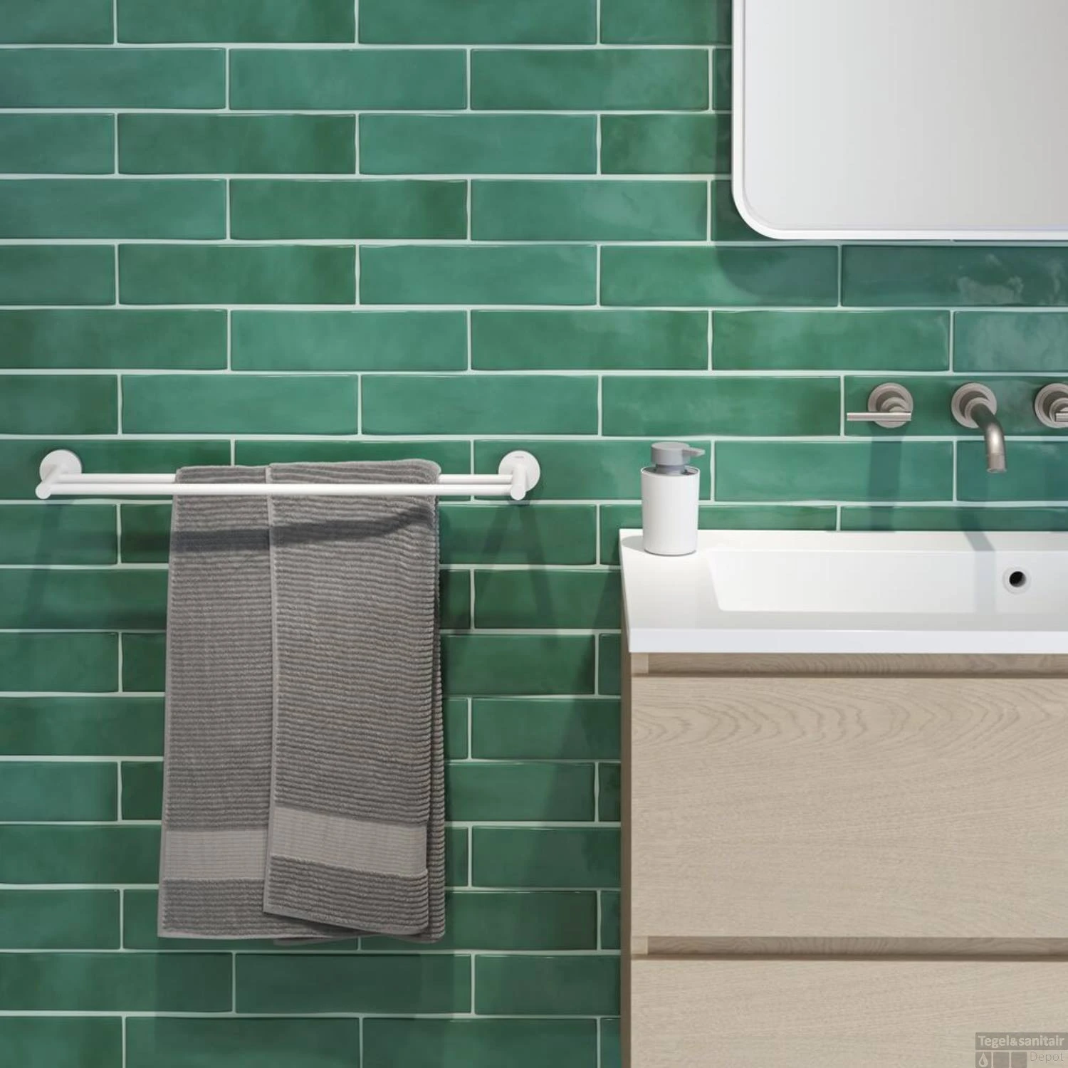 Vrijstaande Zeepdispencer Tiger Urban Mat Wit - Afbeelding 3