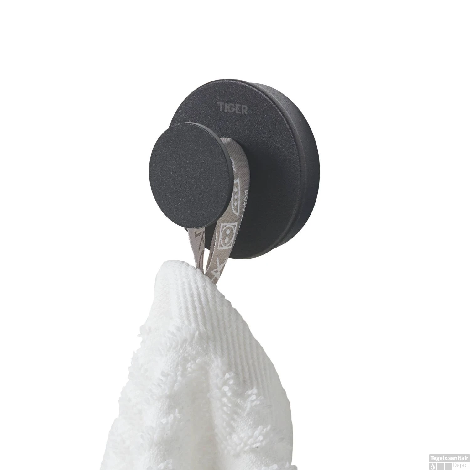 Handdoekhaak Tiger Urban Groot Rond Mat Zwart - Afbeelding 4