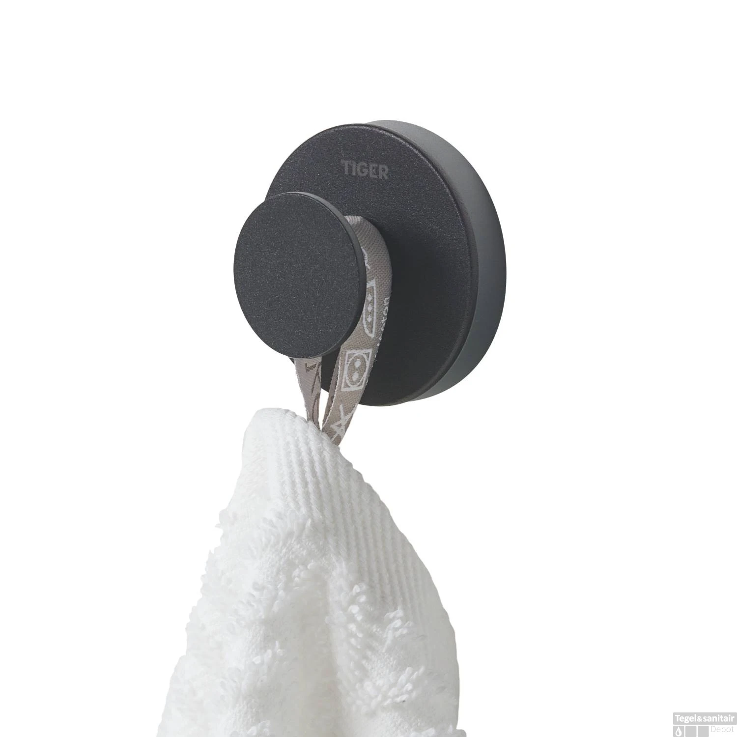 Handdoekhaak Tiger Urban Groot Rond Mat Zwart - Afbeelding 6