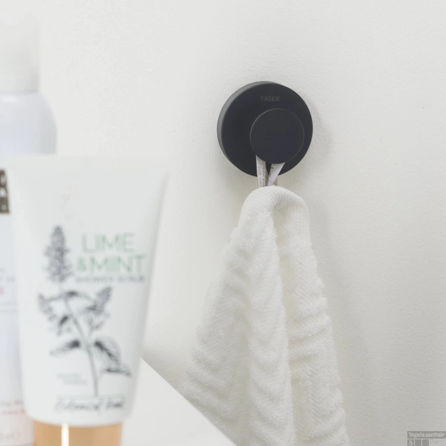 Handdoekhaak Tiger Urban Groot Rond Mat Zwart - Afbeelding 2