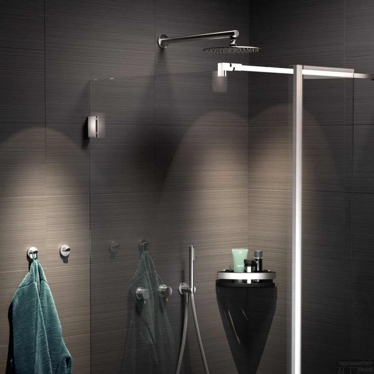 Tiger Noon Douchemand Hoek RVS Geborsteld - Afbeelding 2