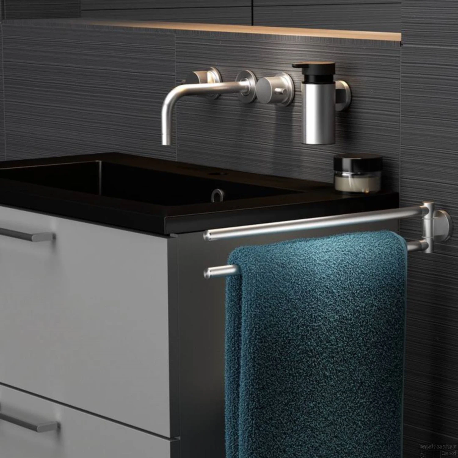 Tiger Noon Zeepdispenser Medium Wandmodel RVS Geborsteld 13x10x5.5 Cm - Afbeelding 2