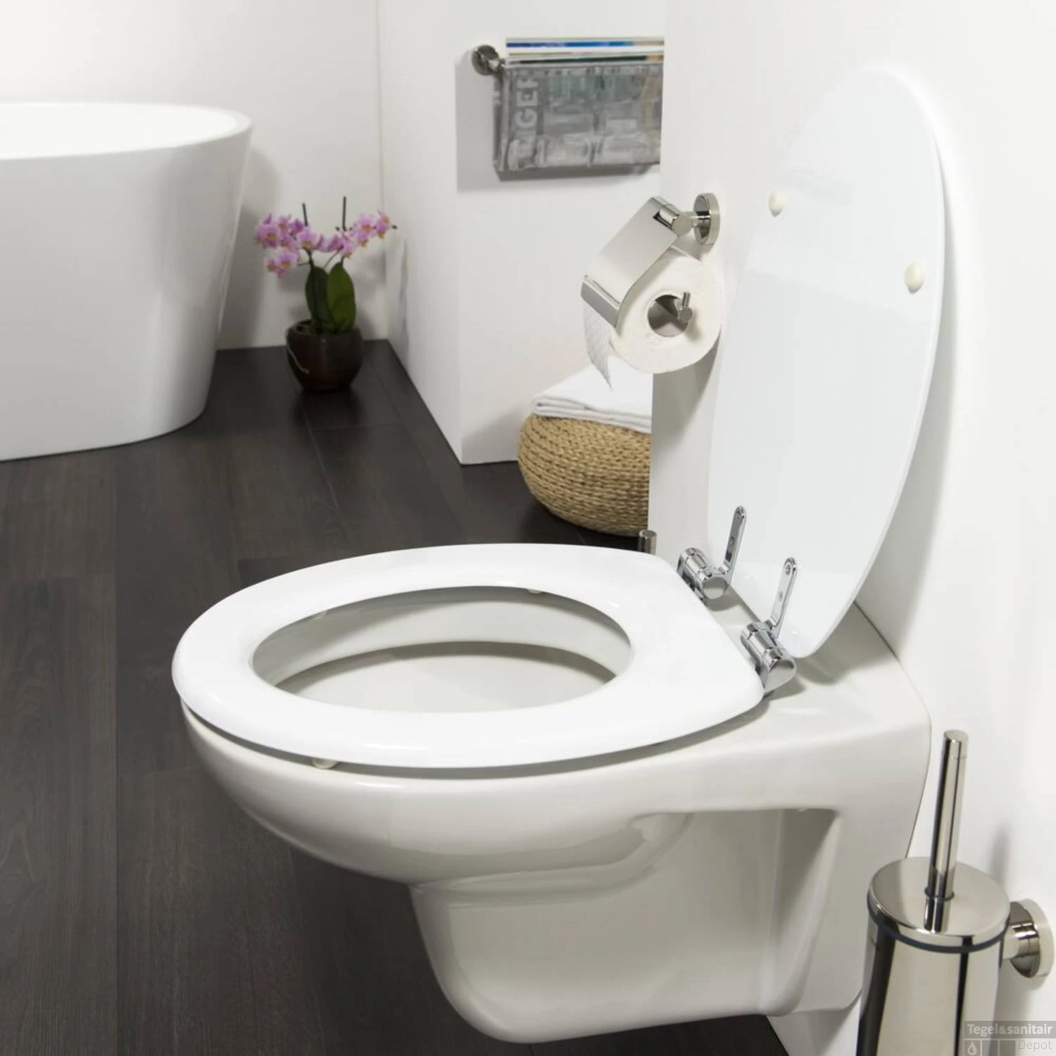 Toiletzitting Tiger Reno Softclose Hout Wit - Afbeelding 4