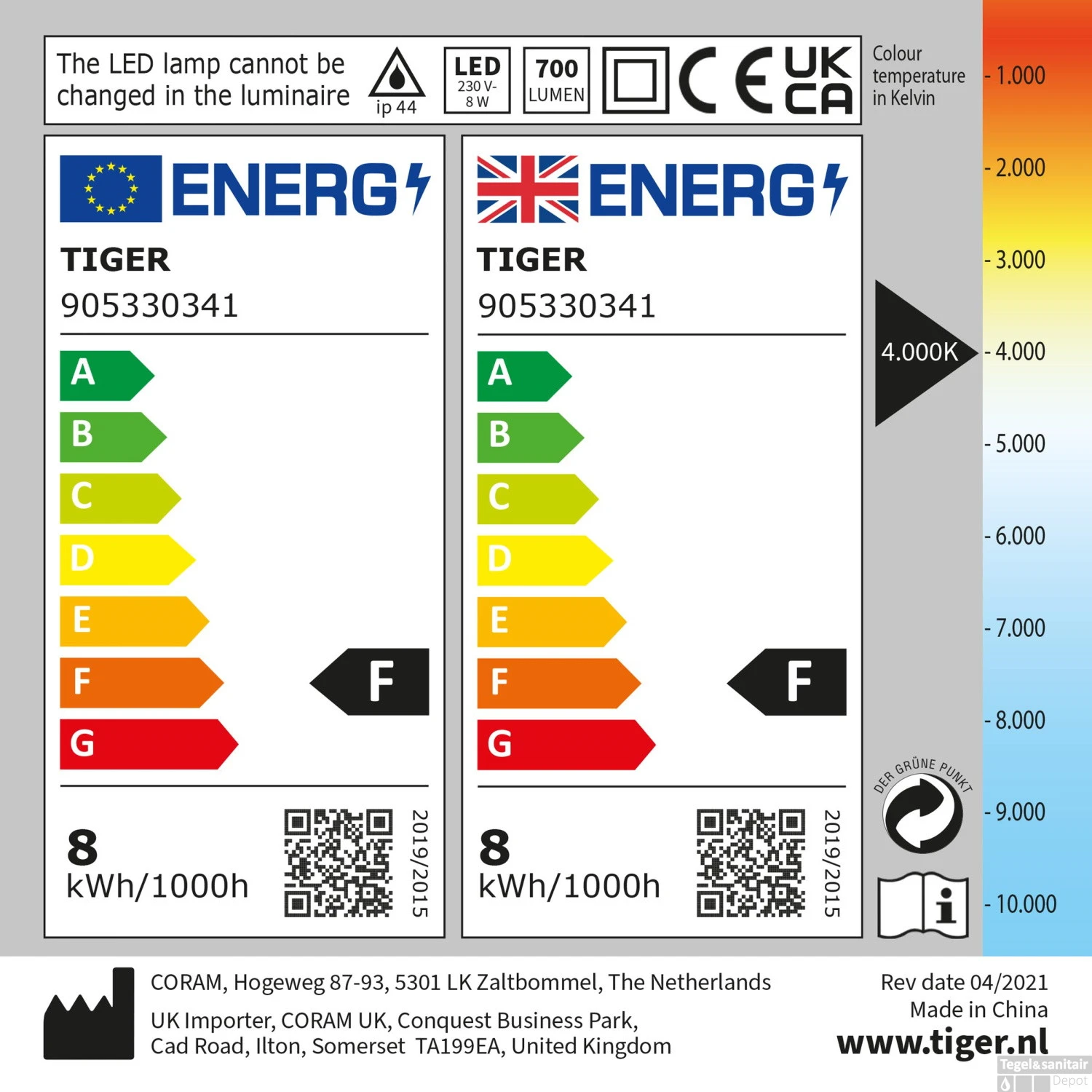 LED Spiegel Verlichting Tiger Aurel 4000K 40 Cm Chroom - Afbeelding 8