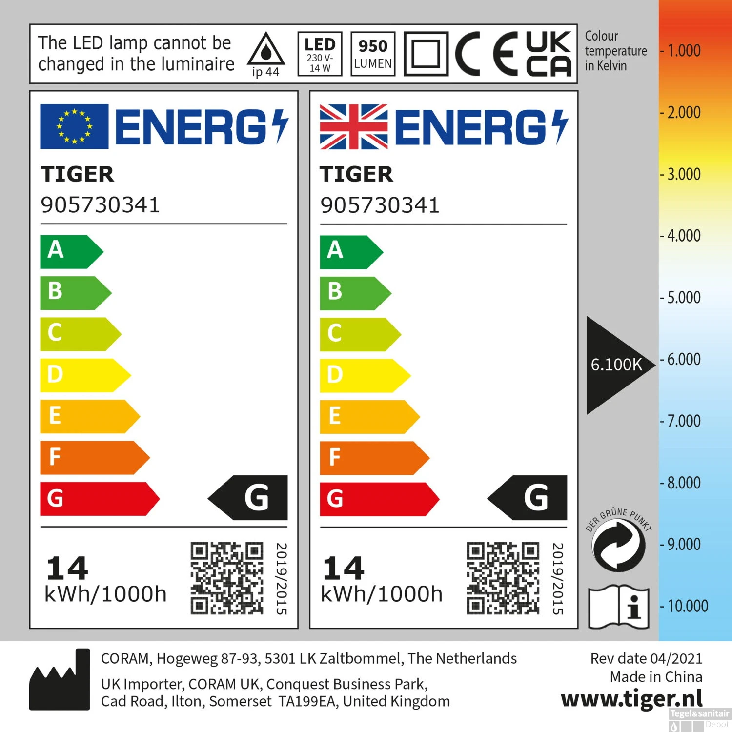 Spiegel Verlichting Tiger Helena LED 6100K 60 Cm Chroom - Afbeelding 9