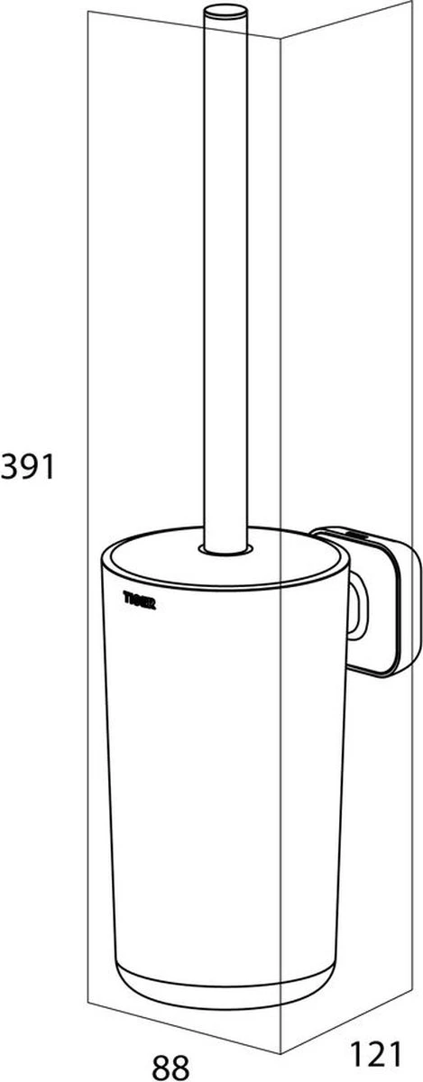 Tiger Carv - Toiletborstel Met Houder - Zwart - Afbeelding 7
