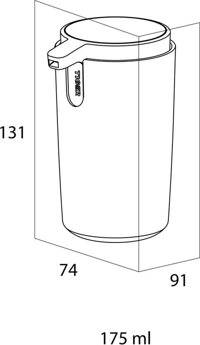 Tiger Carv - Zeepdispenser 175 Ml Vrijstaand - Zwart - Afbeelding 2