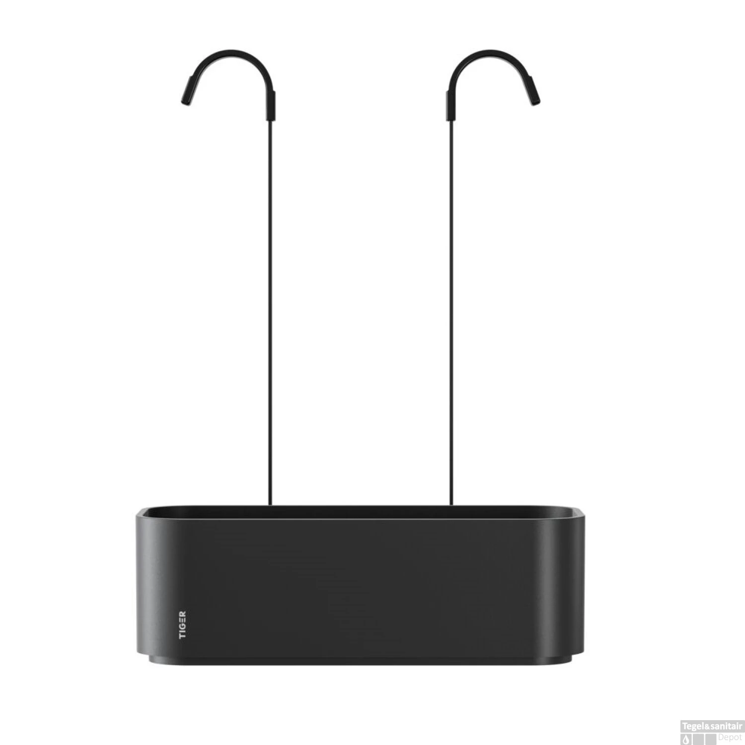 Ophangbaar Doucherek Tiger 2-Store Voor Douchekraan 25 Cm Zwart