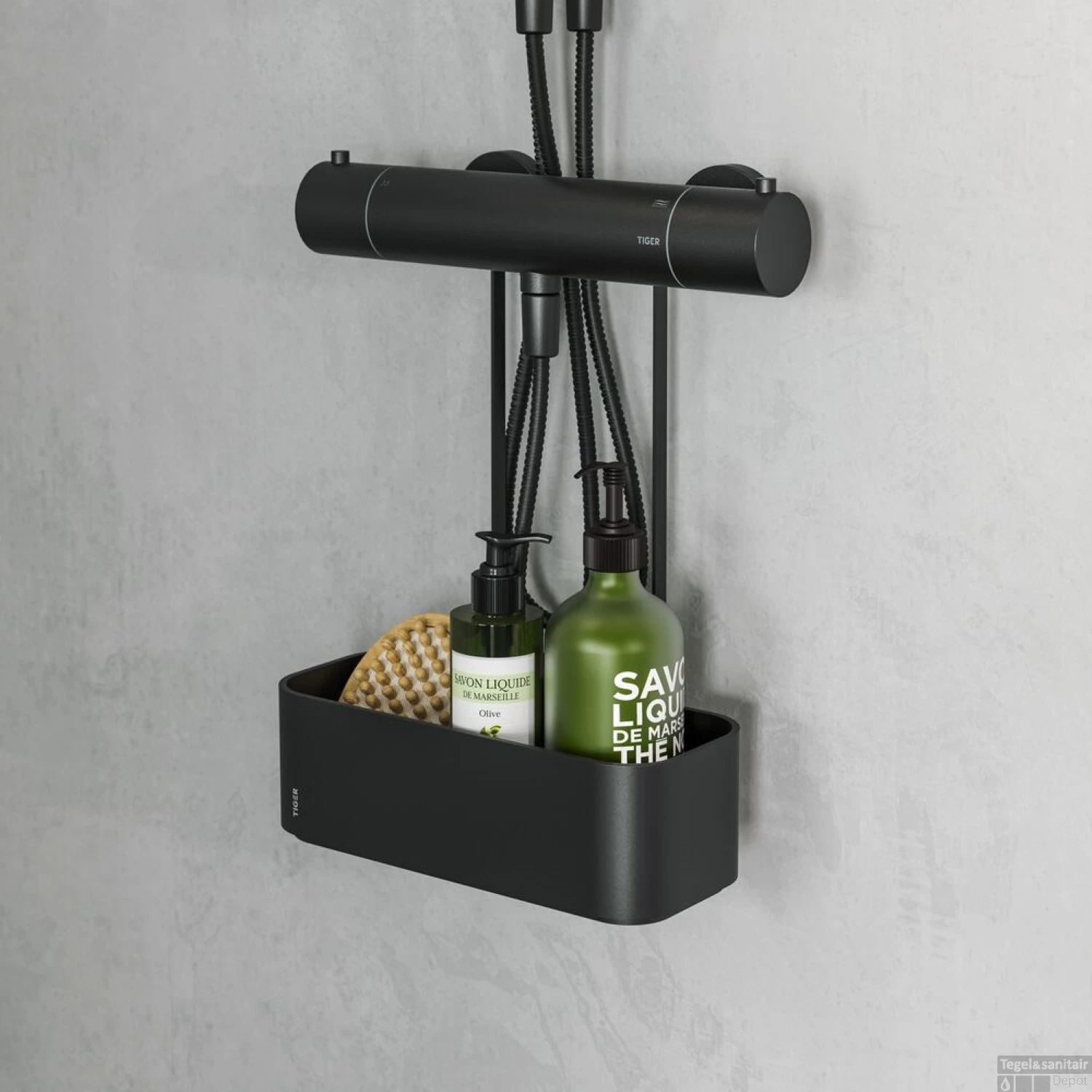 Ophangbaar Doucherek Tiger 2-Store Voor Douchekraan 25 Cm Zwart - Afbeelding 8