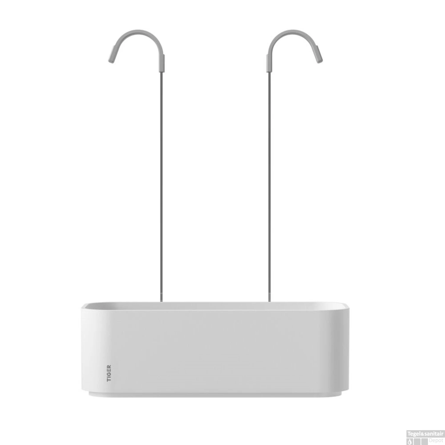 Ophangbaar Doucherek Tiger 2-Store Voor Douchekraan 25 Cm Wit - Afbeelding 2