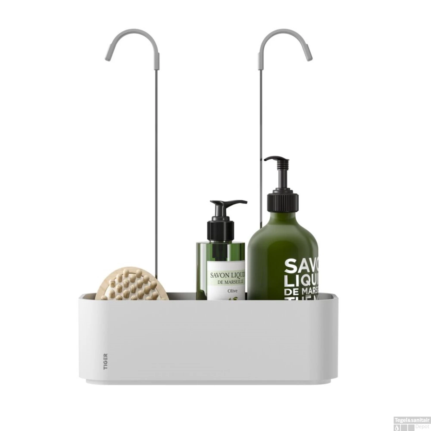 Ophangbaar Doucherek Tiger 2-Store Voor Douchekraan 25 Cm Wit - Afbeelding 4