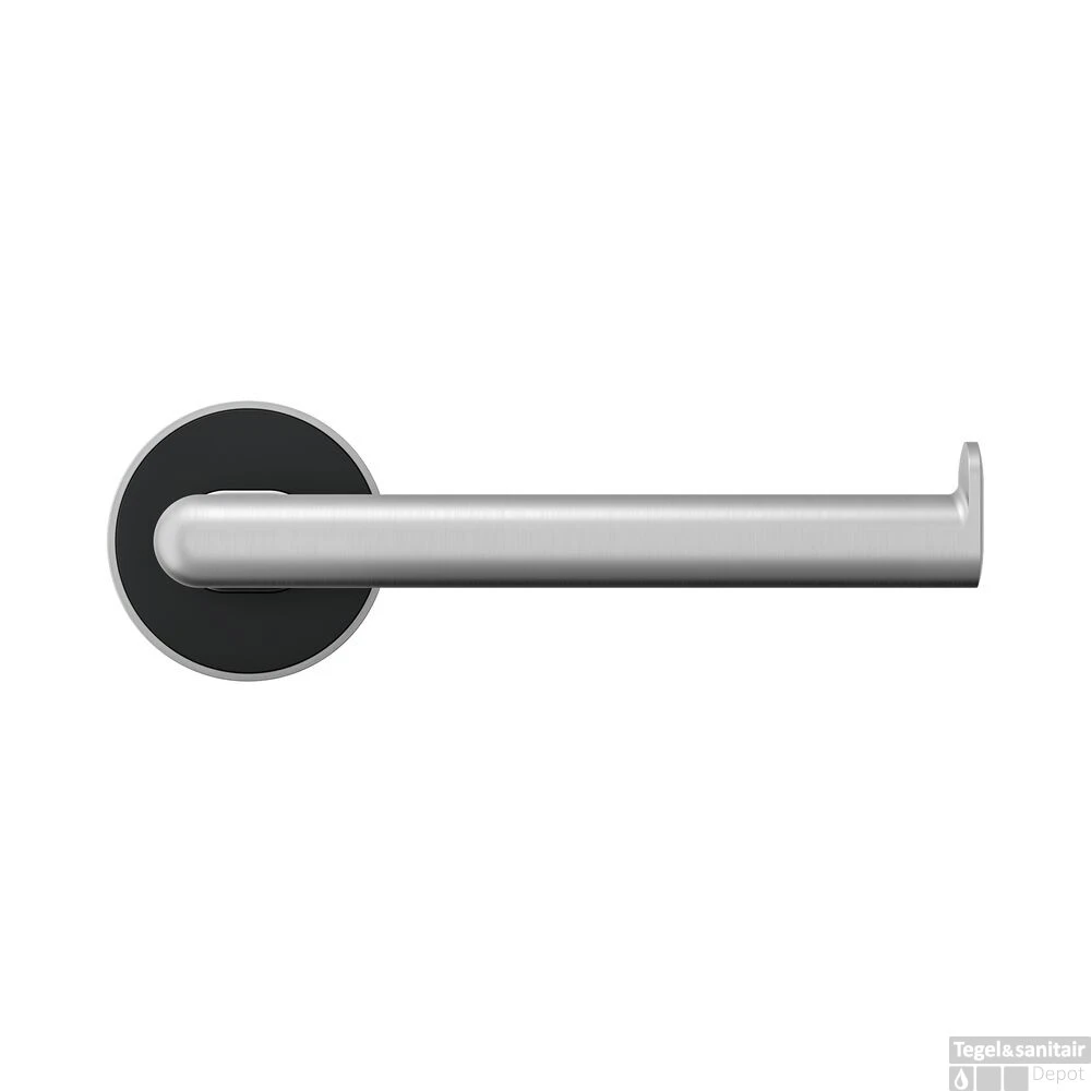 Toiletrolhouder Tiger Cooper Zonder Klep Met L-vorm RVS Geborsteld / Zwart - Afbeelding 3