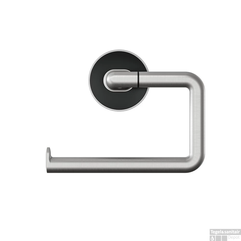 Toiletrolhouder Zonder Klep Tiger Cooper RVS Geborsteld / Zwart - Afbeelding 3