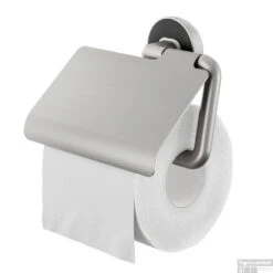 Toiletrolhouder Met Klep Tiger Cooper RVS Geborsteld / Zwart