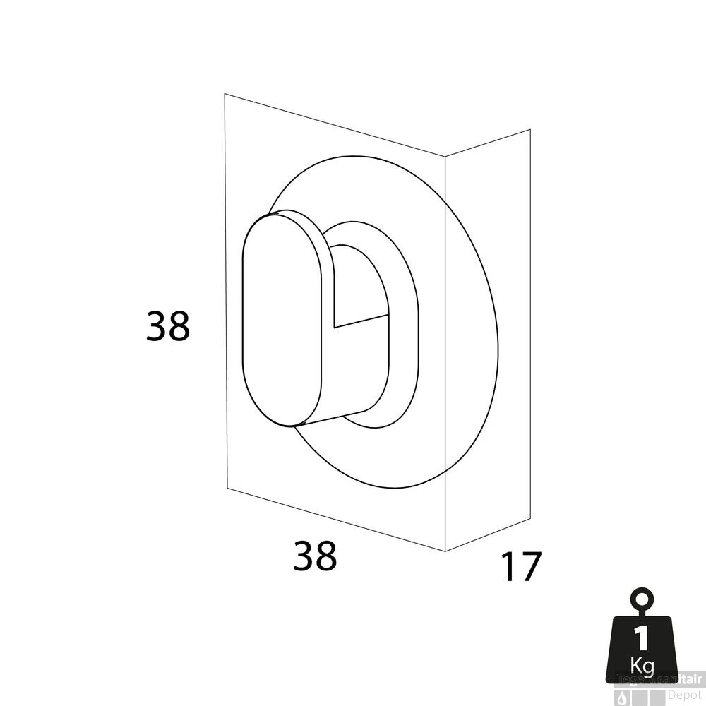 Handdoekhaak Medium Tiger Cooper Met Zelfklevende Wandsteun RVS Geborsteld - Afbeelding 3
