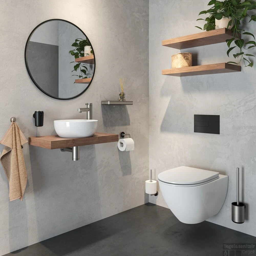 Toiletborstel Met Houder Tiger Cooper RVS Geborsteld / Zwart - Afbeelding 6