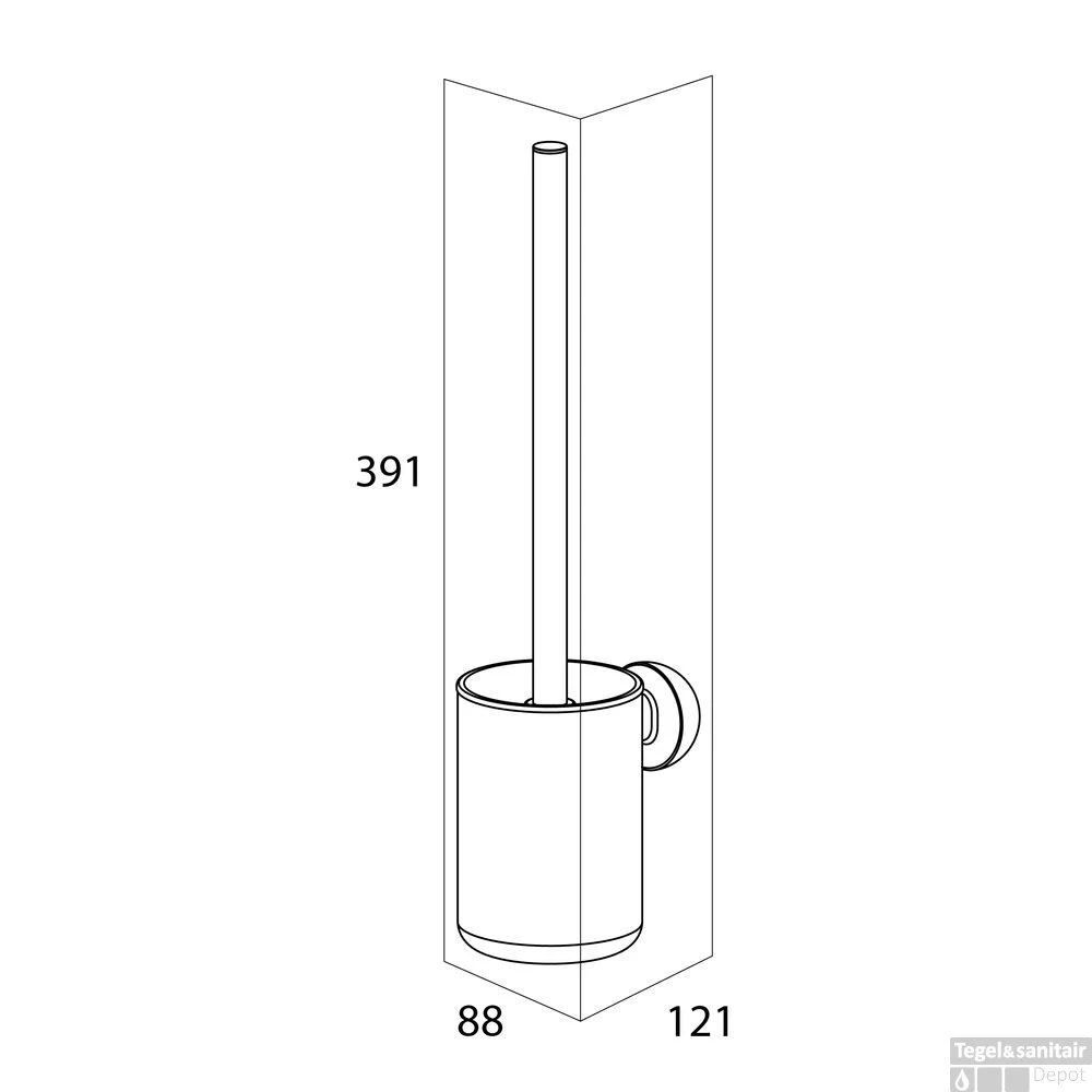 Toiletborstel Met Houder Tiger Cooper RVS Geborsteld / Zwart - Afbeelding 4
