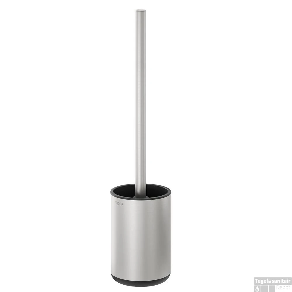 Toiletborstel Met Houder Tiger Cooper Vrijstaand RVS Geborsteld / Zwart