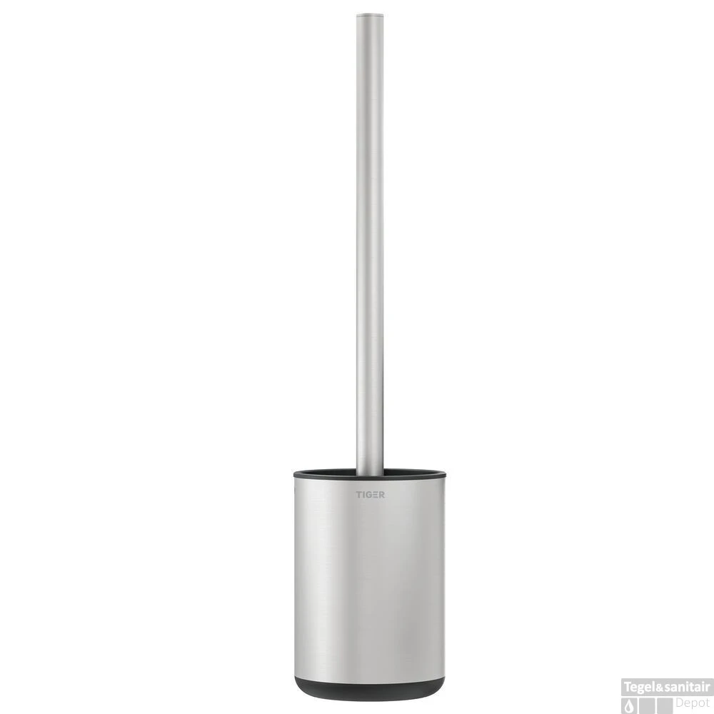 Toiletborstel Met Houder Tiger Cooper Vrijstaand RVS Geborsteld / Zwart - Afbeelding 2